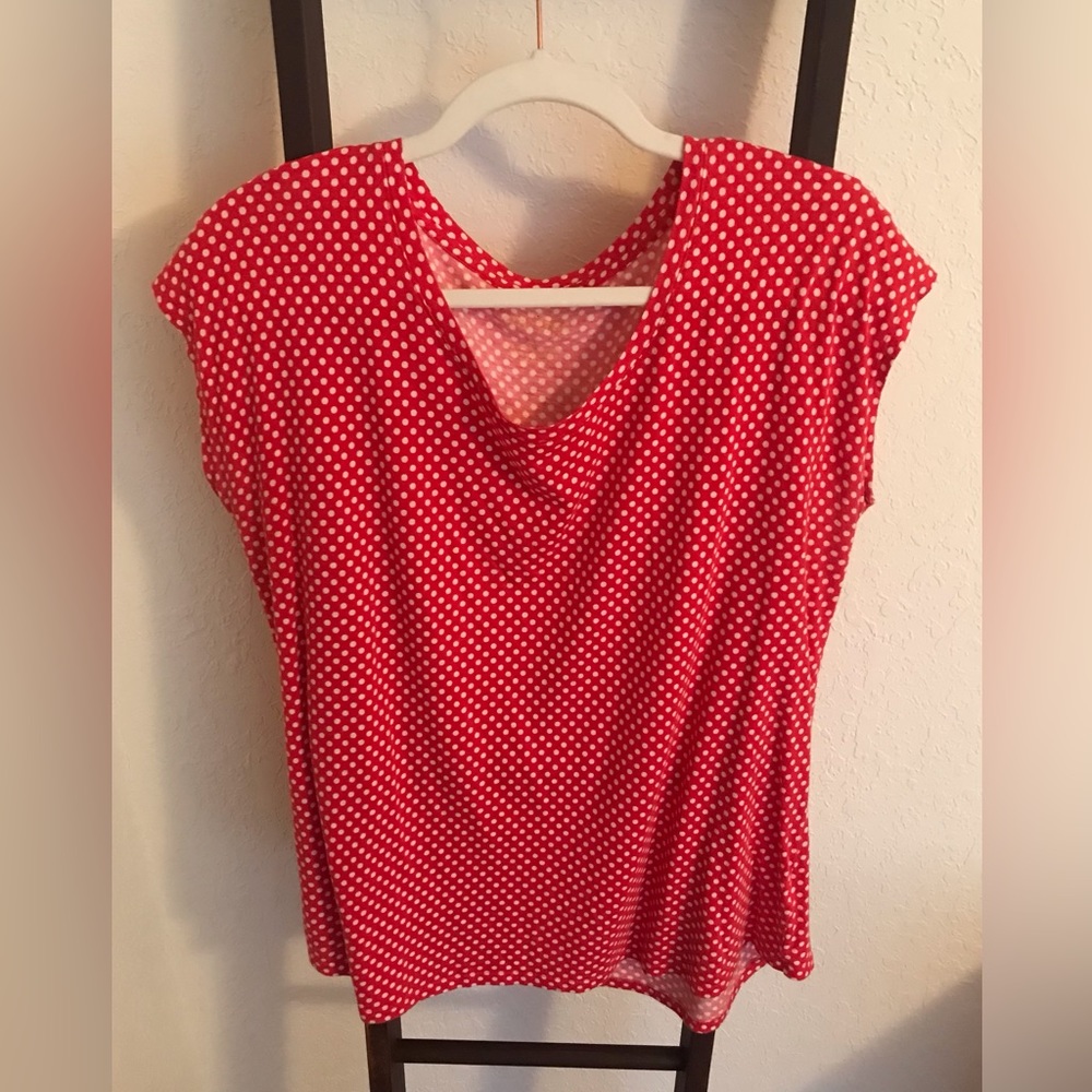 CORAL BAY CAP SLEEVE POLKA DOT TOP